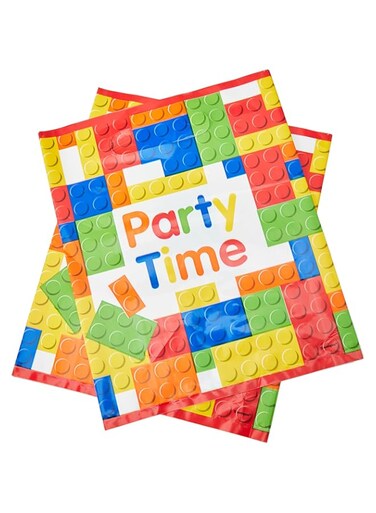 Unique Party 58243 - Building Blocks Birthday Party Bags, Pack of 8