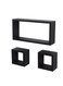 FLOATING WALL SHELVES CUBOID 3PCS SET BLACK SIZE: 40x20x90CM/ 15x15x90CM/ 15x15x90CM