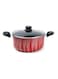 Flame Design Aluminium Non-Stick Casserole with Lid and, Stew Pot Suitable for Gas, Electric, Induction, and Ceramic Stove - 24cm