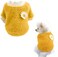 SYOSI Small Dog Sweater Cute Yellow Daisy Plush Dog Clothes for Small Dogs Warm Coat Sweater Winter Cloth for Small Puppy Soft Short Plush Clothes for Small Medium Dogs (Yellow Daisy)
