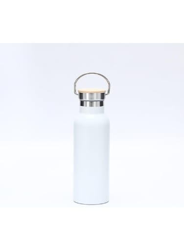 Stainless Steel Thermal Insulated Water Bottle 500 ml With Hook, Office,Gym, Sports Bottle, Yoga Bottle, Outdoor, Portable, Leak Proof, Reusable, White