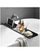 SHUNLI Bathtub Tray Caddy, Bath Tub Rack Shelf, Luxury Bathroom Organizer Tablet Holder, Acrylic (Black)