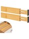HOOTO 2 Pack Bamboo Kitchen Drawer Dividers, Adjustable Drawer Organizers, Spring Loaded, Expandable Drawer Organization Separators for Kitchen, Bedroom &amp; More, Natural 42.8-56.3cm
