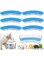 BananaHome 6Packs Cat Dog Fountain Filter Replacement, Washable Animal Water Fountain Filters with 3Filtration System, Compatible for Pet Water Fountain (Blue White, 6pack)