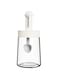Azonee Spice jar with spoon，Spoon Lid Integrated Retractable Seasoning Jar, Air - Tight Oil Bottle Honey Jar Dispenser Salt Cellar Box Sugar Condiment Container (off-white)