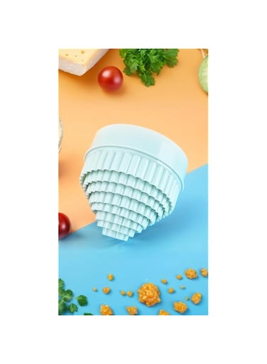 Sweet seven Double Edged Round &amp; Fluted Cookie Cutter Set - Biscuits, Scones, Pastry Baking Tools - Duck Egg Blue, 8 Pieces