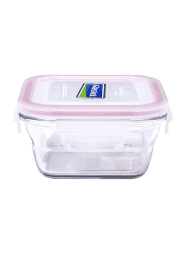 Stream Lined Food Container Clear/Pink 400ml