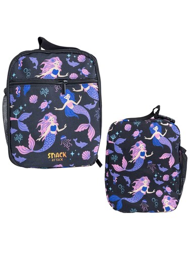 Attack Kids Insulated Lunch Bag &acirc;&euro;&ldquo; Mermaid Ocean Fantasy Theme &acirc;&euro;&ldquo; Leakproof &amp; Lightweight &acirc;&euro;&ldquo; Thermal Lining with Adjustable Strap &amp; Mesh Side Pocket &acirc;&euro;&ldquo; Ideal for Girls Ages 3&acirc;&euro;&ldquo;10
