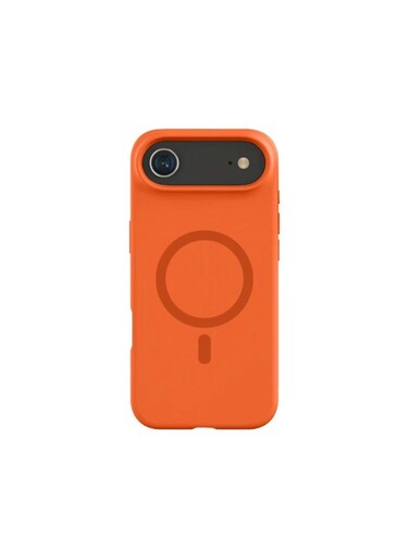 Mobcos iPhone 17 Air Orange Elite Ring Premium Silicone MagSafe Case for iPhone   Silky Soft Touch   Military-Grade Shockproof Protection   Strong Magnetic Compatibility   Luxury Slim Cover
