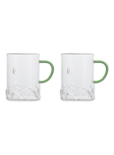 2-Piece Glass Embossed Lotus Cup Clear