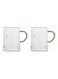 2-Piece Glass Embossed Lotus Cup Clear