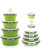 Basiter Collapsible Bowls For Camping, Set of 4 Silicone Food Storage Containers with Lids, Rv storage and organization, Rv Kitchen Accessories, BPA Free, Microwavable, Freezer, Dishwasher Safe Green