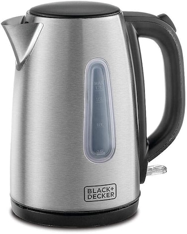 Black + Decker Stainless Steel Kettle, 1.7 Litre, Silver, JC450-B5 (With On/Off Switch And An Indicator light, 2 Year Warranty)