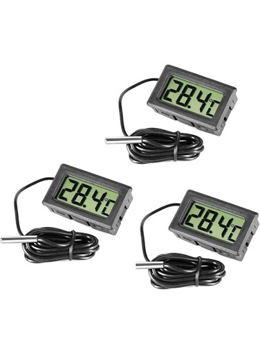 BUYMORE Beautiful Useful Youthful 3 Pack Digital LCD Thermometer Temperature Monitor with External Probe for Fridge Freezer Refrigerator (3 Pack)