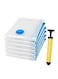 6-Piece Vacuum Reusable Sealer Storage Bag With Suction Pump Clear/Blue 70x100cm