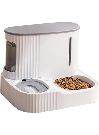 Joyzzz Automatic Dog Feeder, Cat Feeder and Water Dispenser with Distributor,Large Capacity Gravity Cat Bowl with Natural Gravity Feeding Supplies, 2 in 1 Automatic Feeder for Cats and Dogs
