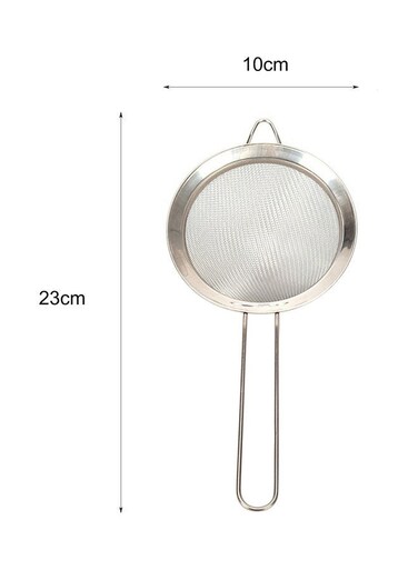 Metal Fine Mesh Oil Strainer Silver 20 x 10 x 20cm