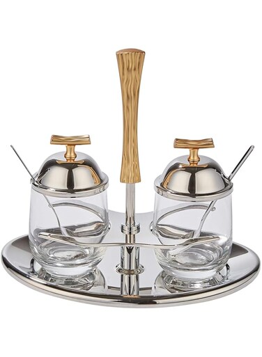 Regent Onda Gold Double Jam Dish Multi Color