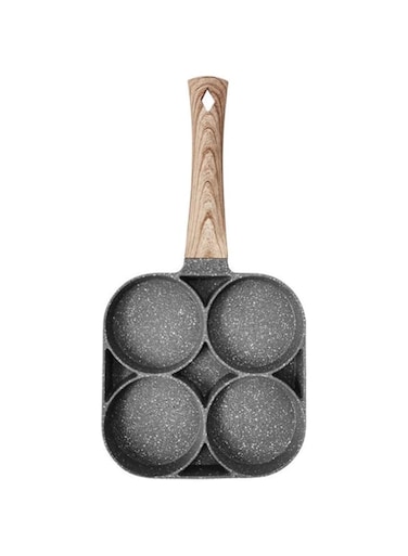 lingqing 4 Hole Omelet Pan, Eco Friendly Non Slip Wooden Handle Frying Pot, Non-Stick Cooking Breakfast Maker, Multifunction Pot Egg Omelet Pan Mold, Kitchen, Restaurant