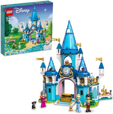 Lego Disney Princess Cinderella and Prince Charming's Castle Doll House, Buildable Toy with 3 Mini Dolls, Plus Gus Gus and Lucifer Figures, Gifts For Kids, Girls &amp; Boys Aged 5 Plus Years Old 43206