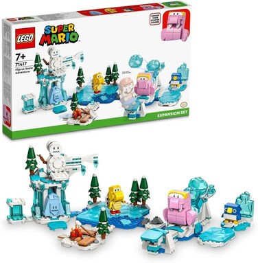 Lego 71417 Super Mario Fliprus Snow Adventure Expansion Set, Toys For Kids To Combine with Starter Course, Collectible Gifts with Freezie and Baby Penguin Figures