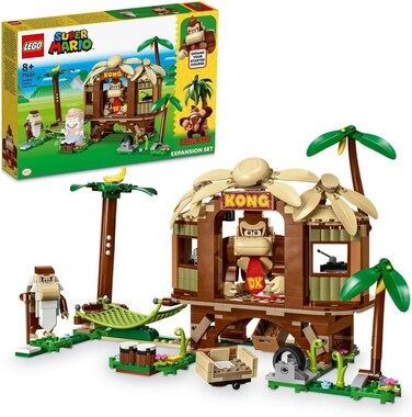 Lego 71424 Super Mario Donkey Kong's Tree House Expansion Set, Buildable Treehouse Toy with 2 Character Figures, Playset For Kids, Boys and Girls Aged 8 and Up, To Combine with A Starter Course