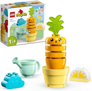 Lego 10981 Duplo My First Growing Carrot, Stacking Toys For Babies 1.5+ Years Old with 4 Vegetable Bricks, Learning Educational Toy For Toddlers