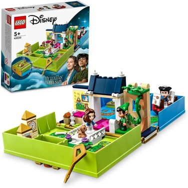 Lego 43220 Disney Peter Pan &amp; Wendy's Storybook Adventure Portable Playset with Micro Dolls and Pirate Ship, Travel Toys For 5 Plus Year Old Kids Girls &amp; Boys