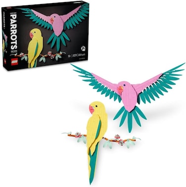 Lego Art The Fauna Collection &ndash; Macaw Parrots, Wall Artwork For Living Room Decoration, Home Office D&eacute;cor Idea, Bird-Themed Arts and Crafts Set For Adults, Gifts For Women, Men, Her Or Him 31211