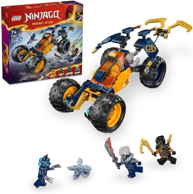 Lego Ninjago Arin&rsquo;S Ninja Off-Road Buggy Car Toy, Dragons Rising Set with Dragon Figure and 4 Ninja Character Minifigures For 7 Plus Year Old Kids, Boys &amp; Girls, Vehicle Model, Gift Idea 71811