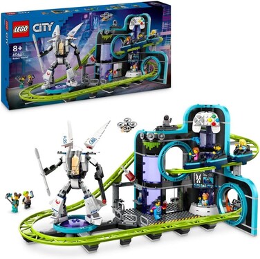 Lego City Robot World Roller-Coaster Park Set, Creative Building Toy For 8 Plus Year Old Boys &amp; Girls, Fairground Playset with 8 Minifigures, Fun Gift For Kids 60421