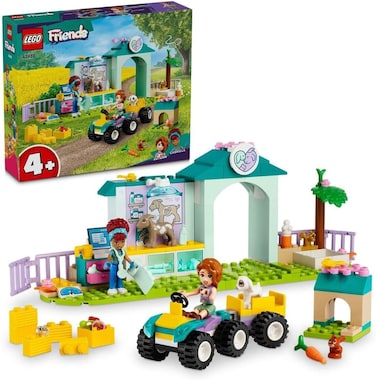 Lego Friends Farm Animal Vet Clinic Set with Toy Tractor For 4 Plus Year Old Girls, Boys &amp; Kids, Includes Rabbit, Goat Figures, 2 Mini-Doll Characters and Food Elements For Role Play, Gift Idea 42632