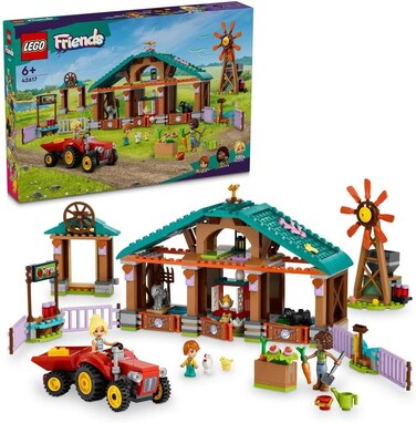 Lego Friends Farm Animal Sanctuary, Playset with Tractor Toy For 6 Plus Year Old Girls, Boys &amp; Kids, Role-Play Set Includes 3 Character Figures, 5 Animals and Food Accessories, Ramadan Gift 42617
