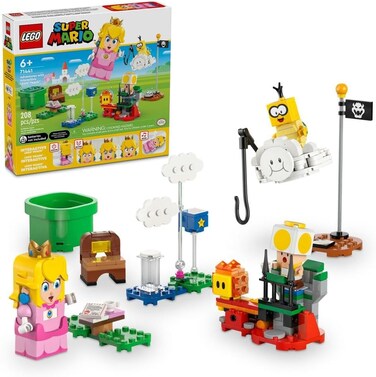 Lego Super Mario Adventures with Interactive Lego Peach, Princess Toy Playset For Kids, Yellow Toad Figure, Nintendo Gift For 6 Plus Year Old Girls, Boys and Gamers, 71441