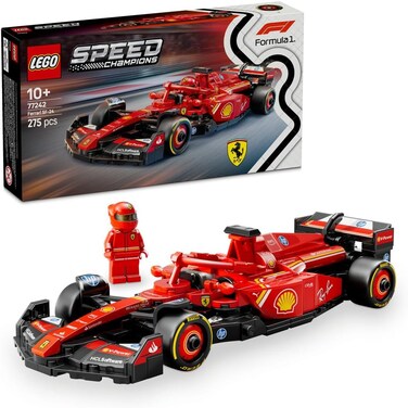 LEGO Speed Champions Ferrari SF-24 F1 Race Car Toy with a Collectible Formula 1 Driver Minifigure - Model Kits for 10+ Year Old Boys &amp; Girls or Adult Motorsport Fans 77242