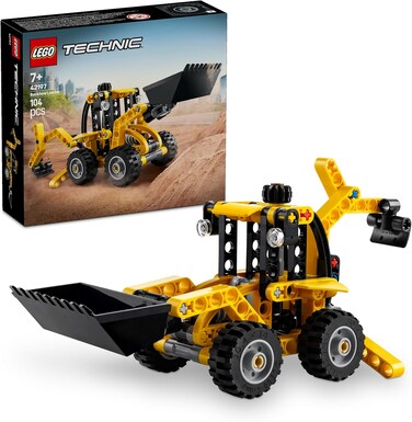 Lego Technic Backhoe Loader Construction Vehicle Toy For 7+ Year Old Boys &amp; Girls - Building Set with Back Digger, Scoop and Outriggers - Birthday Gift Idea 42197