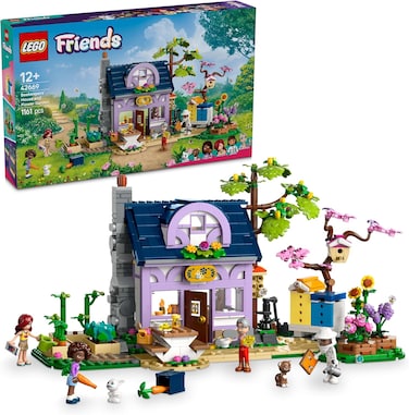 Lego Friends Beekeepers&rsquo; House and Flower Garden Building Kit, Creative Birthday Gift Idea For Kids and Teens, Buildable Model Toy Set with 4 Minidoll Characters and Cat and Rabbit Figures 42669