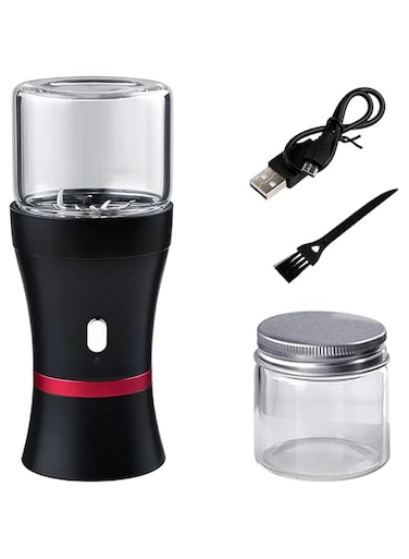 NALACAL Electric Herb Grinder, Compact for Flower Buds, USB-Rechargeable, Fast Grinding for Flower Buds Dry Spices Herbs, Easy On/Off, 2pcs 1.7oz Glass Herb Chamber, Ideal for Everyday Carry