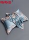 Satin Pillowcases,Satin Pillowcases for Hair and Skin, 2Pcs Large Maple Leaf Floral Print Pillowcases,Silky Floral Print Pillowcases with Envelope Closure,Lake-Blue,48x74cm