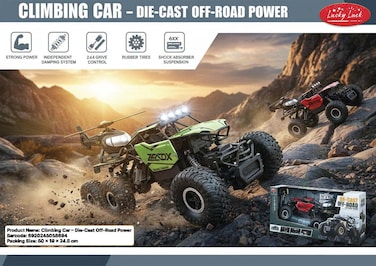 سيارة تسلق أوف رود معدنية (Die-Cast Climbing Car)