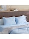 Box Derby Microfiber Queen Comforter Set - Light Blue