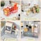 Food Storage and Organization Bins, Organiser Bins Stackable Storage Container with Removable Divider, Clear Plastic Bins for Pantry, Kitchen, Fridge, 4 Compartment Holder Packets - Pack of 1