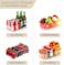 Food Storage and Organization Bins, Organiser Bins Stackable Storage Container with Removable Divider, Clear Plastic Bins for Pantry, Kitchen, Fridge, 4 Compartment Holder Packets - Pack of 1