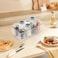 Food Storage and Organization Bins, Organiser Bins Stackable Storage Container with Removable Divider, Clear Plastic Bins for Pantry, Kitchen, Fridge, 4 Compartment Holder Packets - Pack of 1