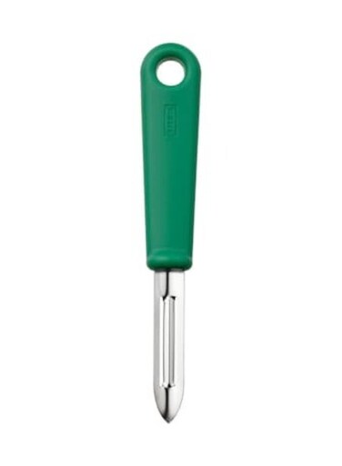 Potato peeler, green, small, robust peeler, dishwasher-safe, sturdy blade in stainless steel