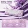 YUNZII B75 PRO Wireless Mechanical Keyboard,75% Creamy Gaming Keyboard Gasket Hot Swap Custom with Knob,Pre-lubed Switches RGB,Bluetooth/Type-C/2.4G (Milk Switch,Purple)