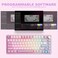 YUNZII B75 PRO Wireless Mechanical Keyboard,75% Creamy Gaming Keyboard Gasket Hot Swap Custom with Knob,Pre-lubed Switches RGB,Bluetooth/Type-C/2.4G (Milk Switch,Purple)