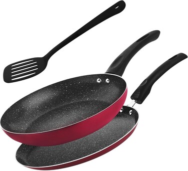 Nonstick Frypan 24 cm &amp; Crepe pan 24 cm, cookware set with turner