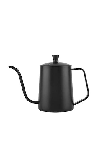 Stainless Steel Hand Drip Gooseneck Tea Pot Coffee Kettle With Handle Black