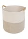 GGEROU Woven Cotton Rope Storage Basket with Handles,13.7" x 13.7" x 17.3" Storage Baskets,Baby Nursery Storage Basket,Woven Laundry Hamper Basket for Bedroom, Closet, Living Room (Grey/Tall)